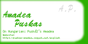 amadea puskas business card